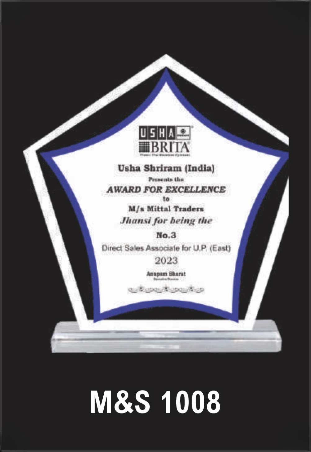 Laser Etched Acrylic Modal Number M&S 1008