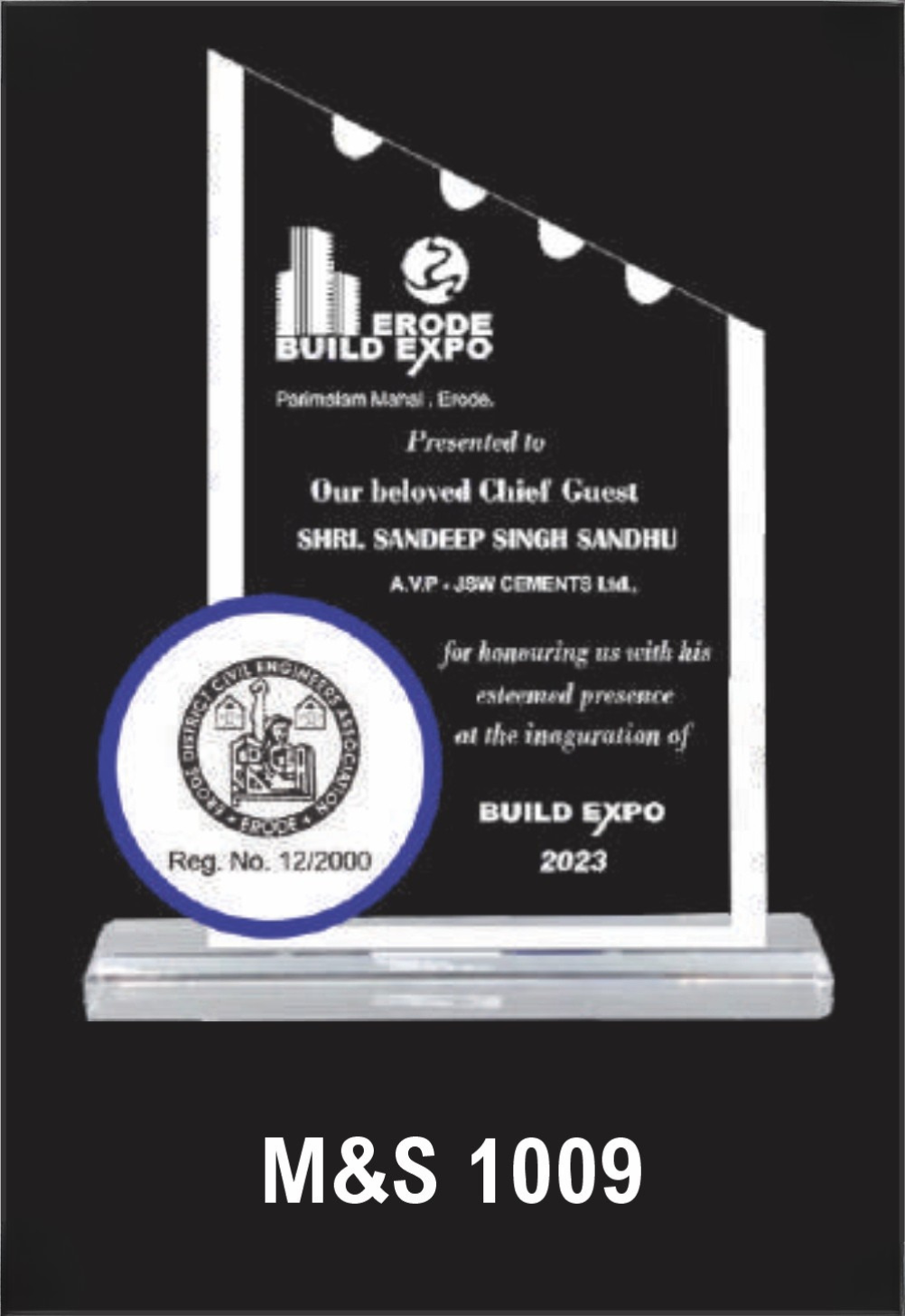 Laser Etched Acrylic Modal Number M&S 1009