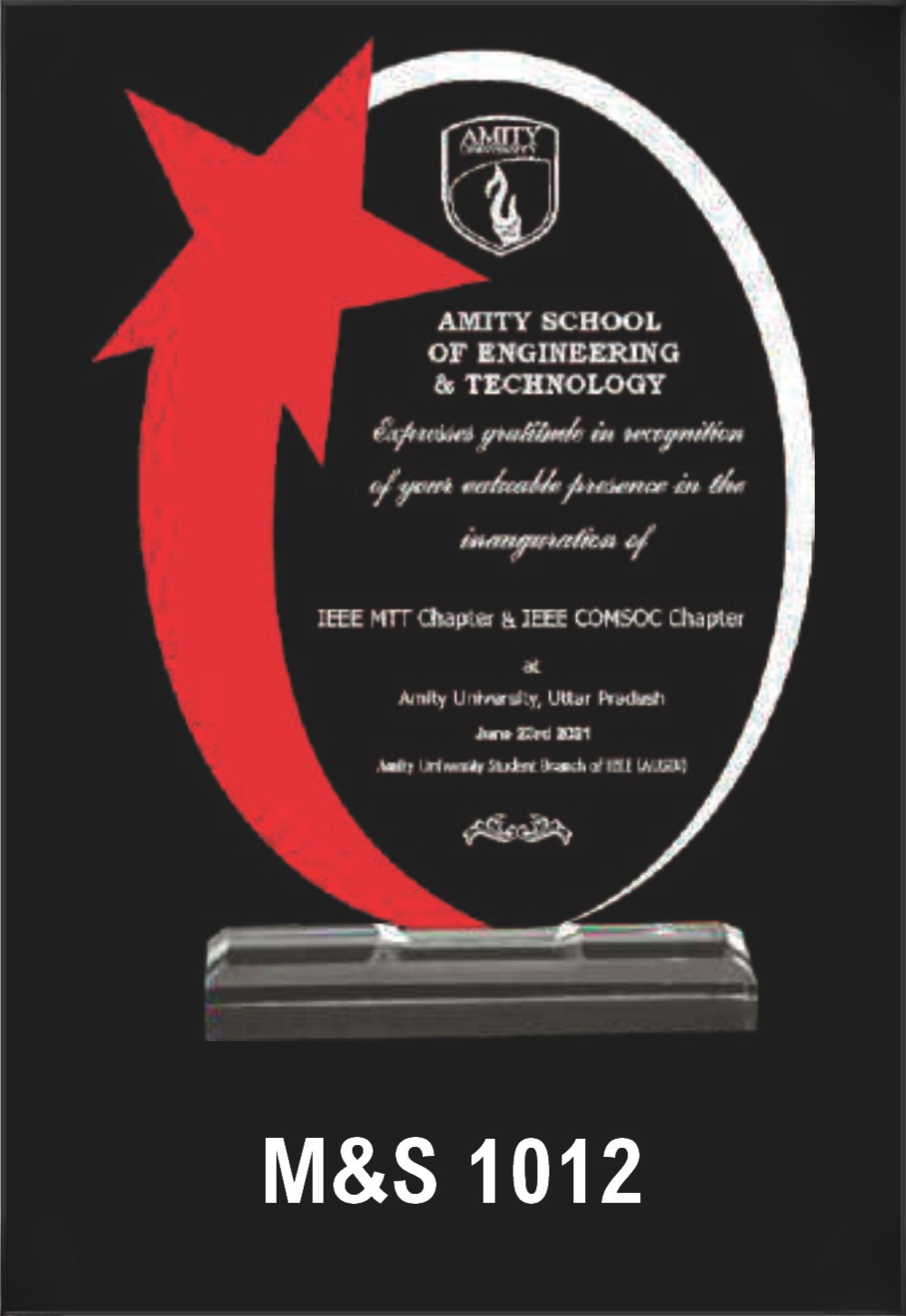 Laser Etched Acrylic Modal Number M&S 1012