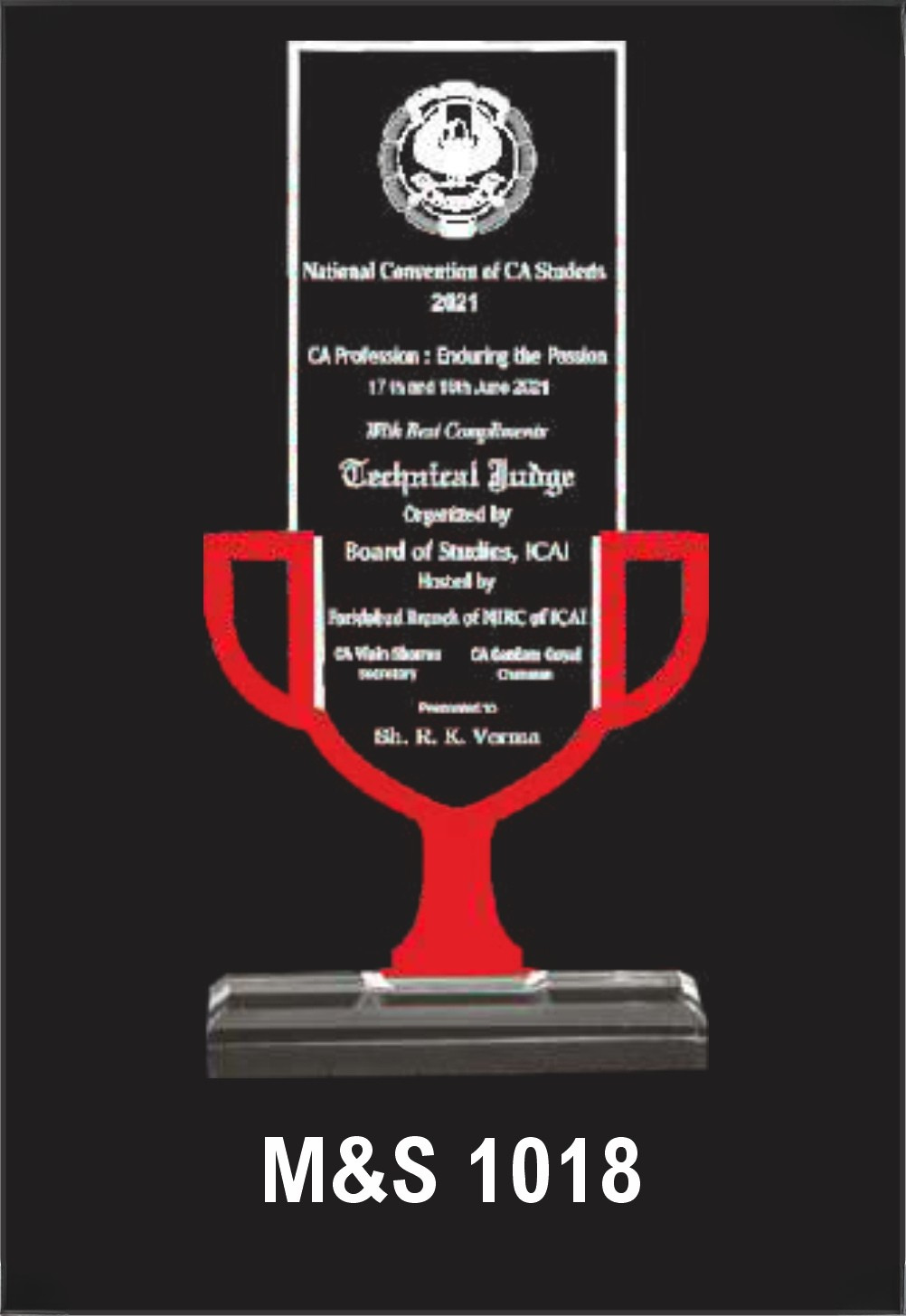 Laser Etched Acrylic Modal Number M&S 1018